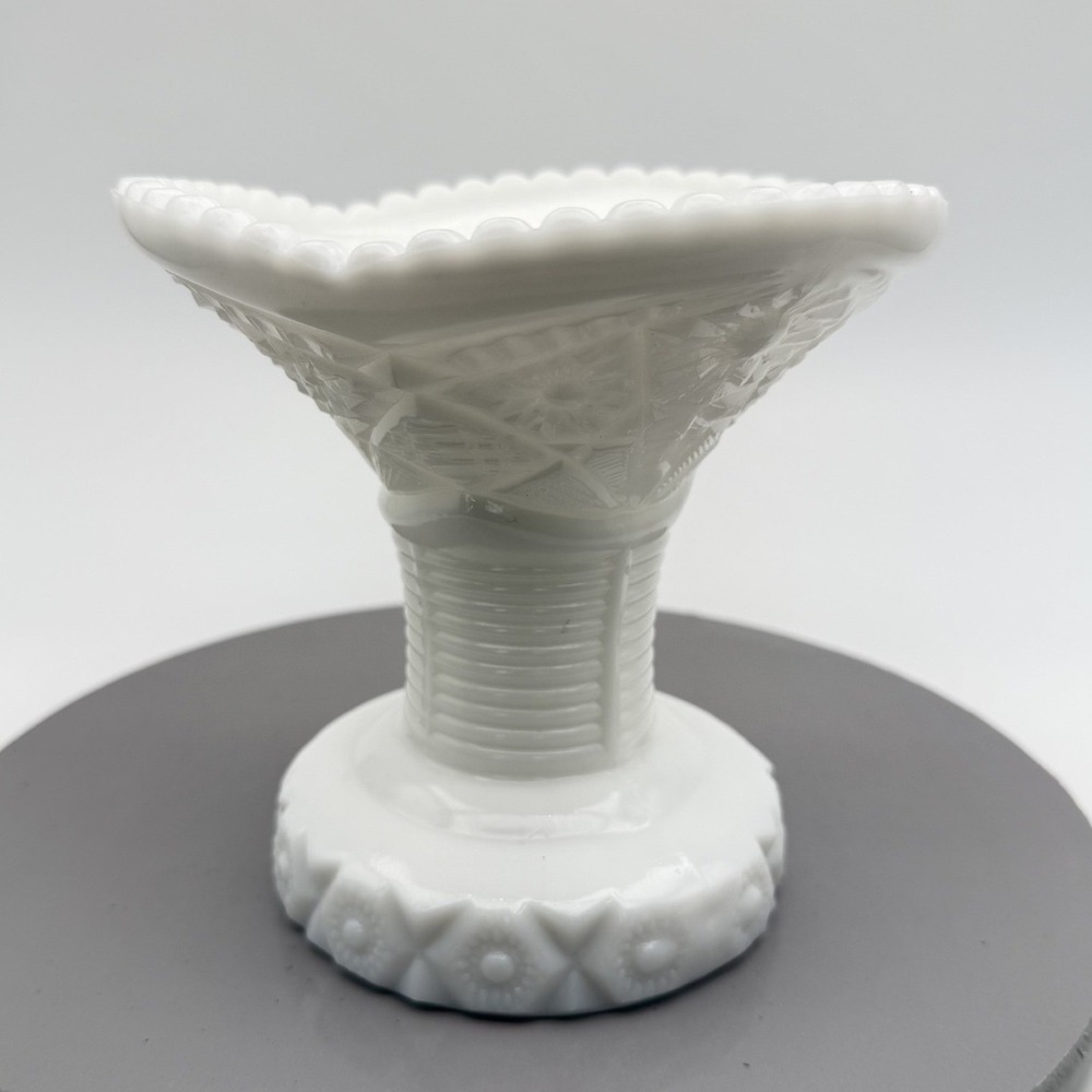 McKee Punch Punch Bowl Base Pedestal White Milk Glass Concord USA Vintage